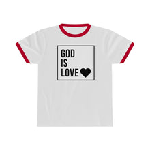 Load image into Gallery viewer, Unisex Ringer Tee (Black Love Rocks Original Design - God Is)