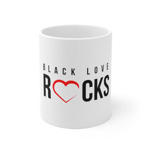 White Ceramic Mug (Black Love Rocks Original)