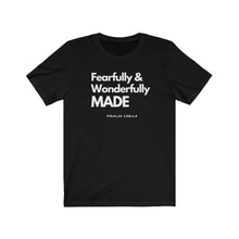 Load image into Gallery viewer, Unisex Jersey Short Sleeve Tee (Black Love Rocks Official - Wonderfully Made)