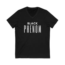 Load image into Gallery viewer, Unisex Jersey Short Sleeve V-Neck Tee (Black Love Rocks Original Design - PHENOM)