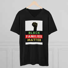 Load image into Gallery viewer, Men's Lightweight V-Neck Tee (Black Love Rocks Original Design - Black Families)