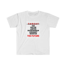 Load image into Gallery viewer, Men's Fitted Short Sleeve Tee (Black Love Rocks Original Design - The Future)