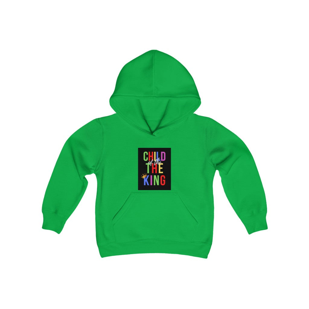 Youth Heavy Blend Hooded Sweatshirt (Black Love Rocks Original Design - Child of the King)