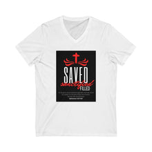 Load image into Gallery viewer, Unisex Jersey Short Sleeve V-Neck Tee (Black Love Rocks Original Design - SAVED)