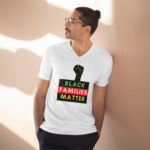 Men's Lightweight V-Neck Tee (Black Love Rocks Original Design - Black Families)