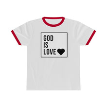 Load image into Gallery viewer, Unisex Ringer Tee (Black Love Rocks Original Design - God Is)
