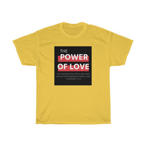 Unisex Heavy Cotton Tee (Black Love Rocks Original Design - Power of Love)