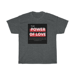 Unisex Heavy Cotton Tee (Black Love Rocks Original Design - Power of Love)