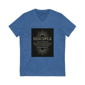 Unisex Jersey Short Sleeve V-Neck Tee (Black Love Rocks Original Design - Disciple)