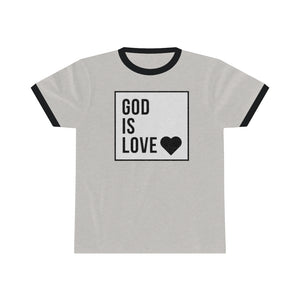 Unisex Ringer Tee (Black Love Rocks Original Design - God Is)