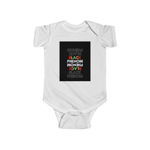 Load image into Gallery viewer, Infant Fine Jersey Bodysuit (Black Love Rocks Original Design - Black Phenom)
