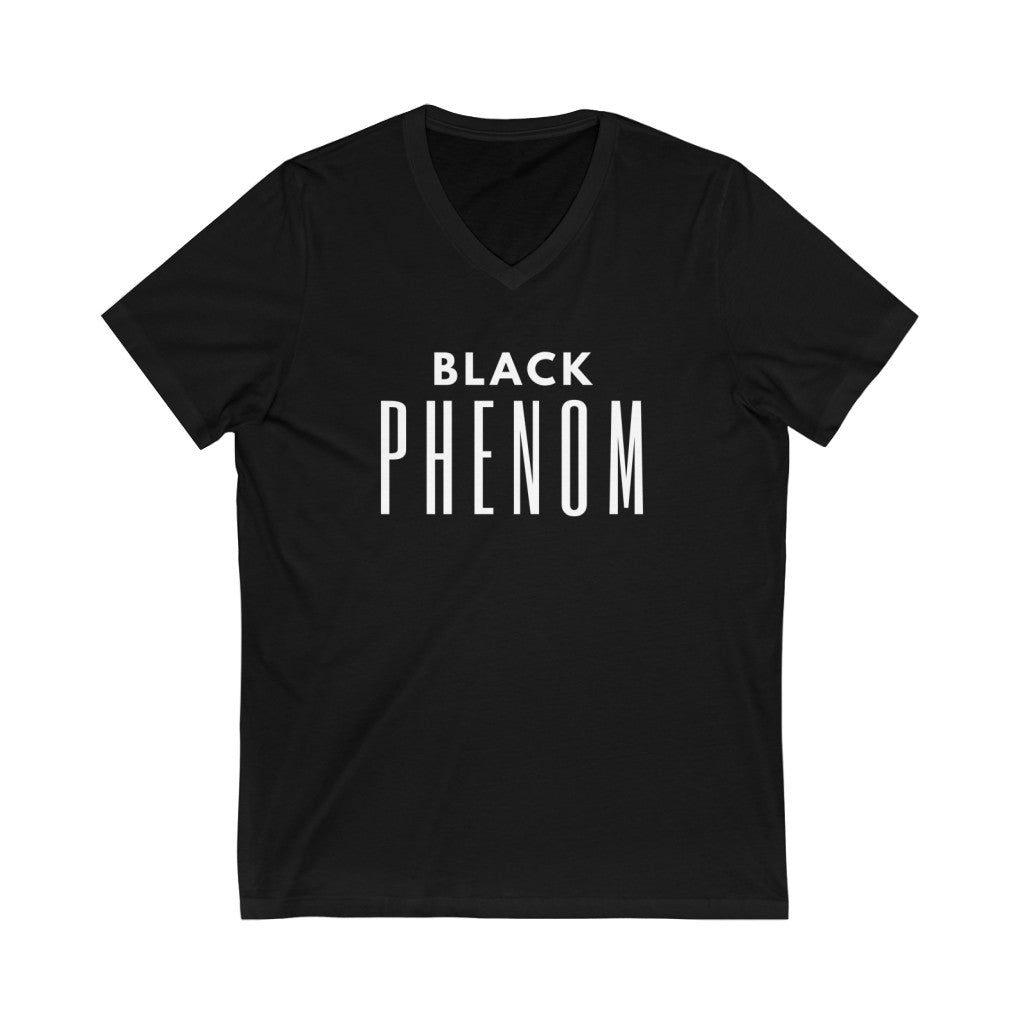 Unisex Jersey Short Sleeve V-Neck Tee (Black Love Rocks Original Design - PHENOM)