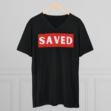 Load image into Gallery viewer, Lightweight V-Neck Tee (Black Love Rocks Official Design - I&#39;m Saved)
