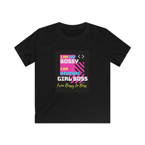 Kids Softstyle Tee (Black Love Rocks Original Design - Girl Boss)