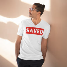 Load image into Gallery viewer, Lightweight V-Neck Tee (Black Love Rocks Official Design - I&#39;m Saved)
