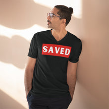 Load image into Gallery viewer, Lightweight V-Neck Tee (Black Love Rocks Official Design - I&#39;m Saved)
