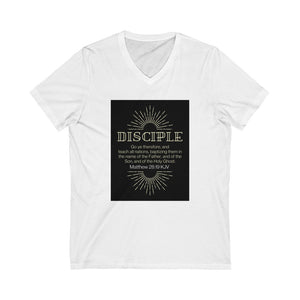 Unisex Jersey Short Sleeve V-Neck Tee (Black Love Rocks Original Design - Disciple)