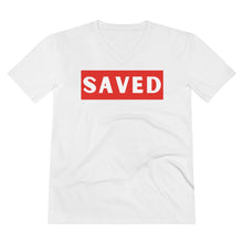 Load image into Gallery viewer, Lightweight V-Neck Tee (Black Love Rocks Official Design - I&#39;m Saved)
