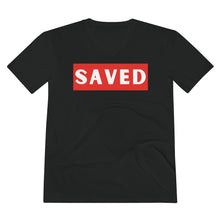 Load image into Gallery viewer, Lightweight V-Neck Tee (Black Love Rocks Official Design - I&#39;m Saved)
