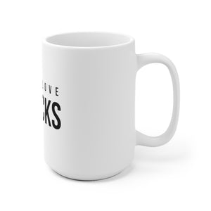 White Ceramic Mug (Black Love Rocks Original)