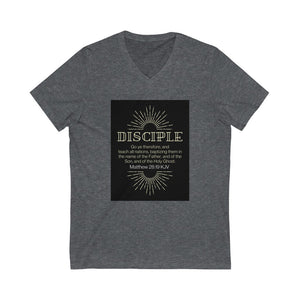 Unisex Jersey Short Sleeve V-Neck Tee (Black Love Rocks Original Design - Disciple)