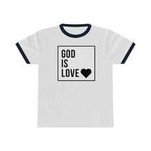 Load image into Gallery viewer, Unisex Ringer Tee (Black Love Rocks Original Design - God Is)
