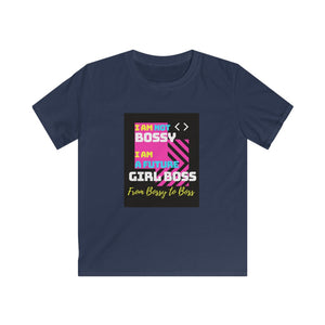 Kids Softstyle Tee (Black Love Rocks Original Design - Girl Boss)